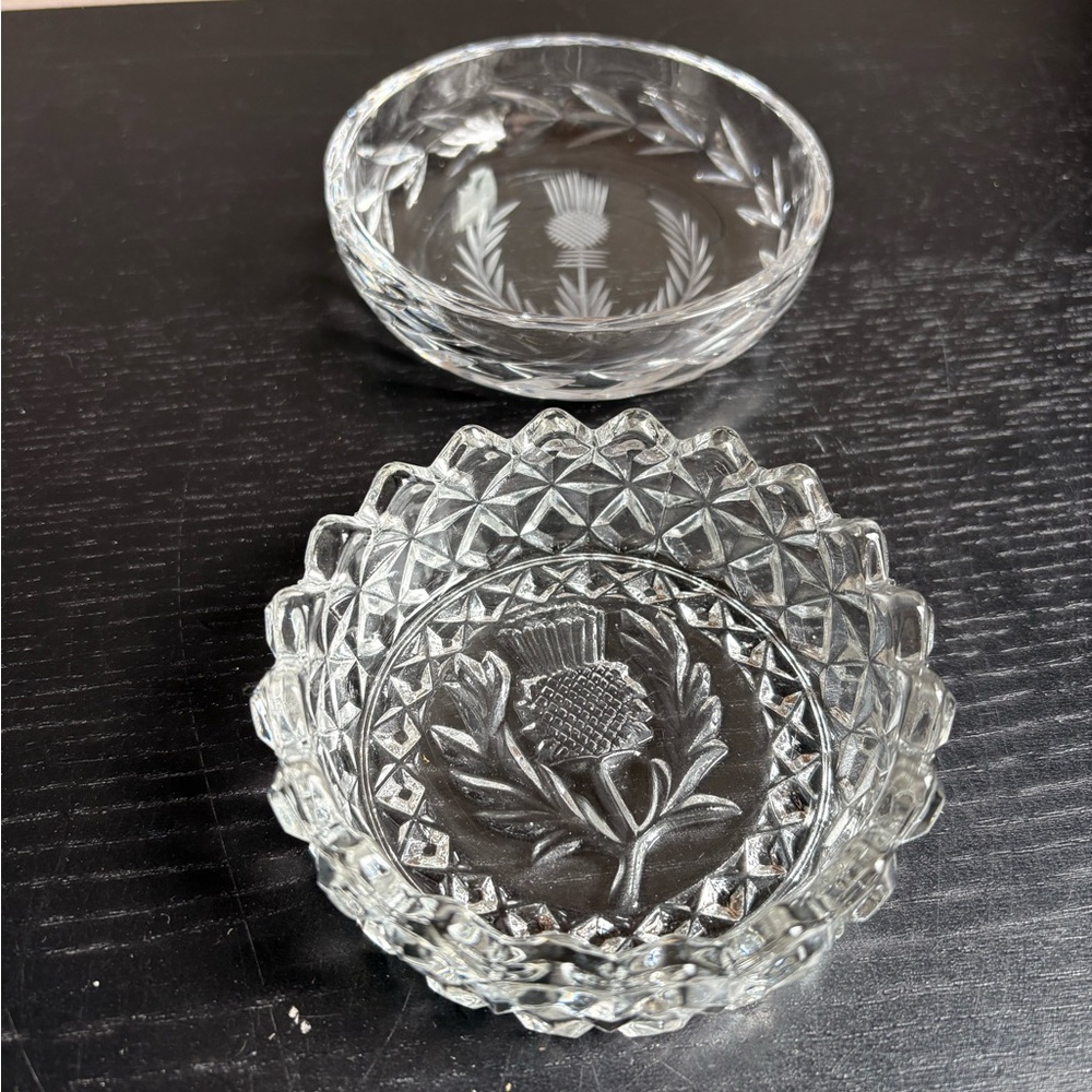 Glass Thistle Decorative Bowl - Set of 2